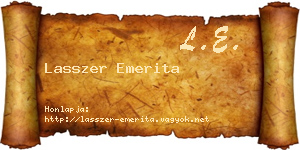 Lasszer Emerita névjegykártya